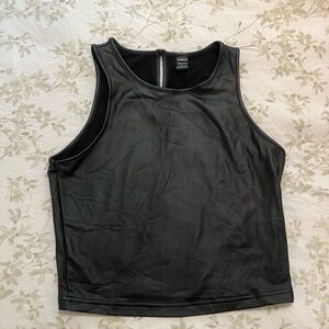 SHEIN Black Faux Leather Top